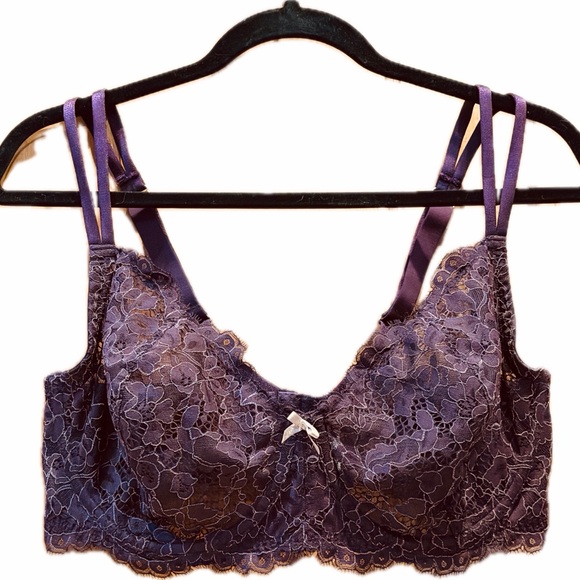 Cacique by Lane Bryant Other - Lane Bryant Cacique Plum Lace Full Coverage lined Bra, size 40DDD